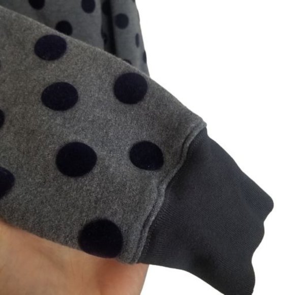 J. Crew Womens M Gray & Navy Blue Polka Dots Long - Picture 4 of 8